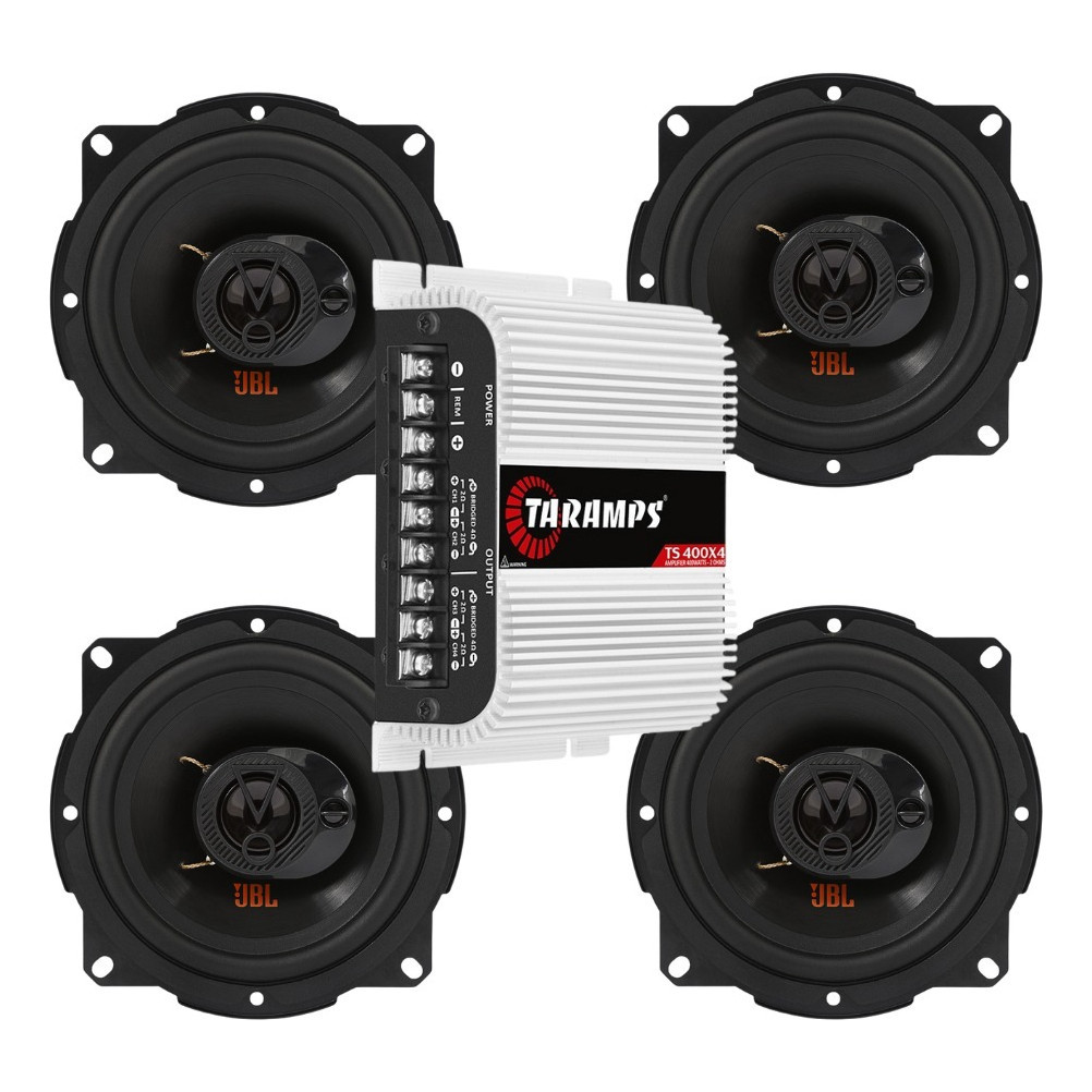Módulo Taramps TS400x4 Fio + 4 Alto Falantes 5  JBL FLEX4 5TRFX55 - 220 Watts Rms