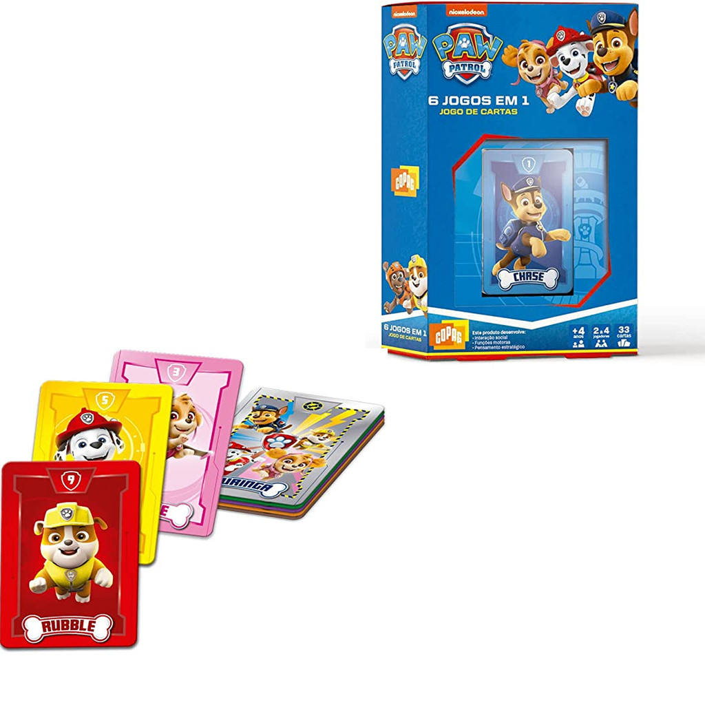 Jogo Patrulha Canina 6 Jogos Em 1 / Jogos Divertidos Copag Brinquedo Criança Presente Educativo em Oferta na Shopee