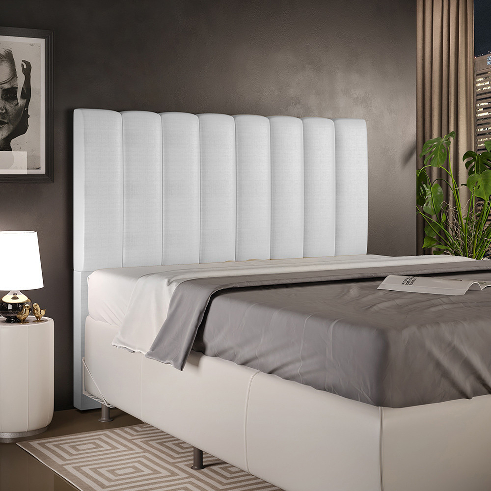 Cabeceira Cama Box Casal 140 Cm Dália W01 Facto Cinza Metalizado - Lyam Decor em Oferta na Shopee