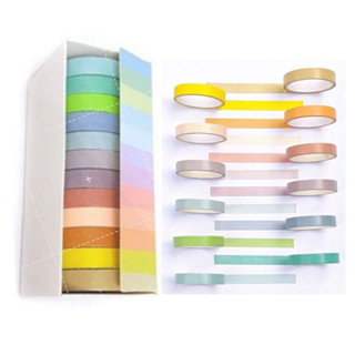 Fita Adesiva Decorativa Washi tape tom pastel fina com 12 unidades em Oferta na Shopee