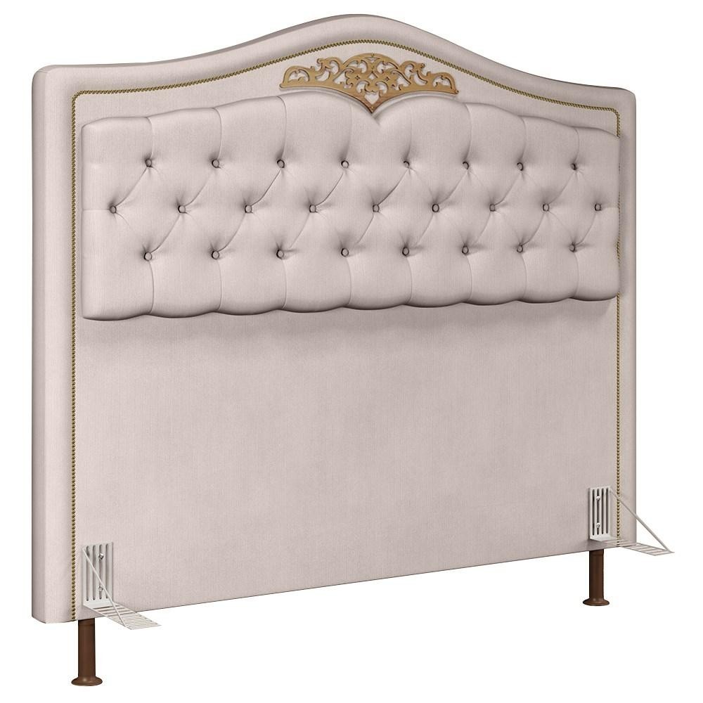 Cabeceira Cama Box Casal Queen 160cm com Tachas Imperial Veludo J02 Bege - Mpozenato - Home & Living