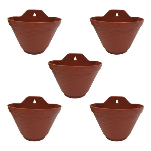 Combo 5 Vasos De Parede 20cm Meia Lua P/ Plantas Terracota em Oferta na Shopee