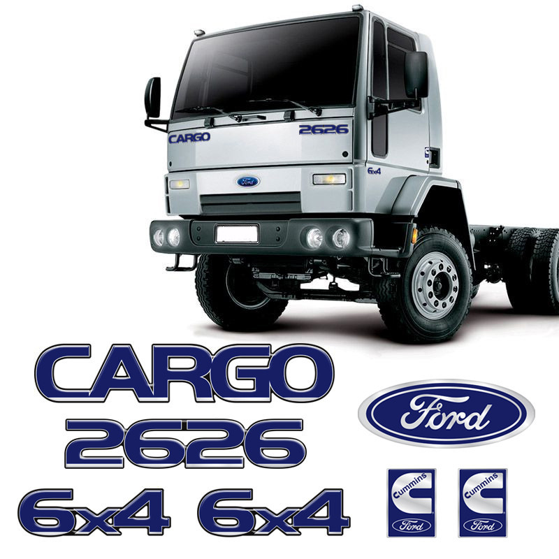 Kit Adesivos Cargo 2626 Cummins 6x4 Emblemas Caminhão Ford Genérico
