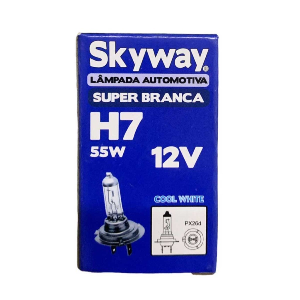 Lâmpada Automotiva H7 Super Branca PX26d Skyway