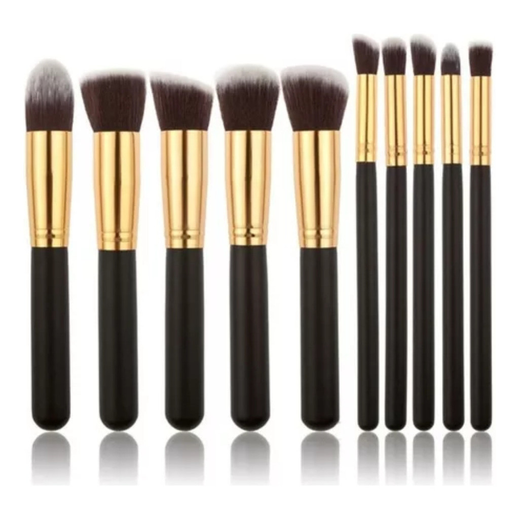 Kit De 10 Pincéis Kabuki Para Maquiagem Profissional Beauty