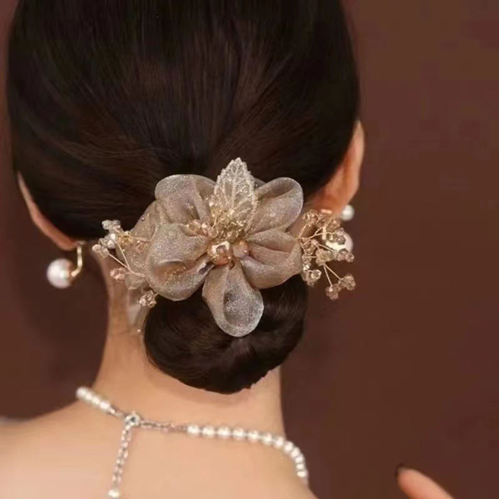 1PC Retro Elegante Bandas De Cabelo Românticas Cristal Rhinestone Elástico Scrunchies Acessórios Feminino em Oferta na Shopee