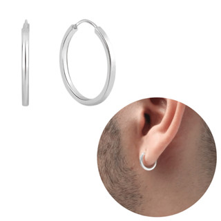 Brinco De Prata 925 Legitima Masculino 10mm Argola Fechada em Oferta na Shopee