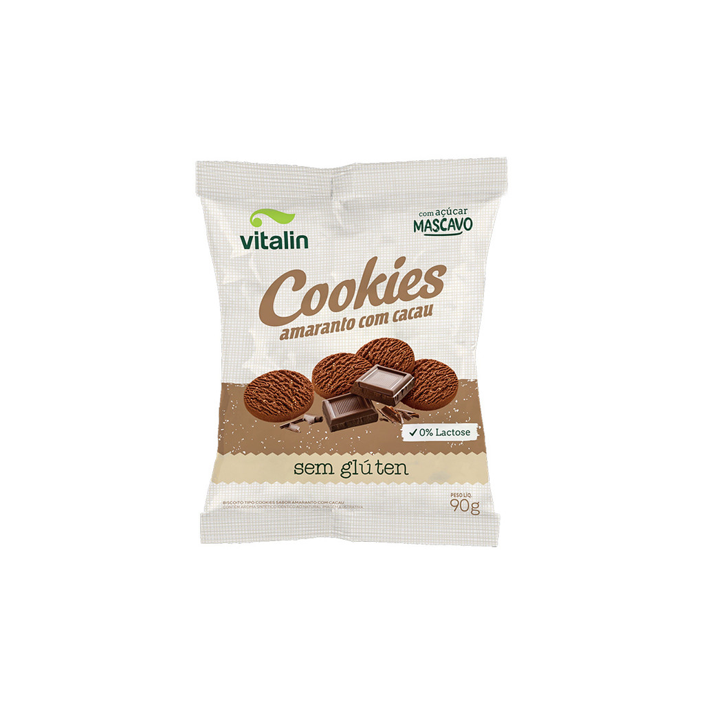 Cookies Sabor Amaranto com Cacau 90g - Vitalin