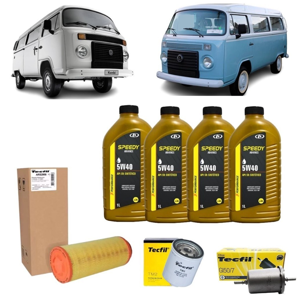 Kit Troca De Oleo E Filtros VW Kombi 1.4 Flex 5w40 Sintético revisão original Volkswagen em Oferta na Shopee