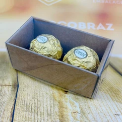 70 Caixa P/2 Doces Kraft com Visor PVC N2 ASSK (CHOCO)