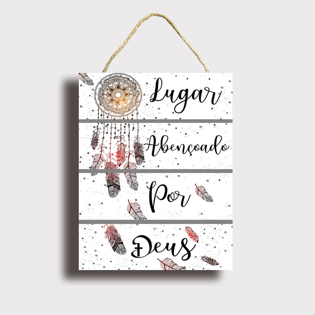 Kit 4 Placas 29X38cm Decorativa Com Corda Vários ModelosHH QUADRO