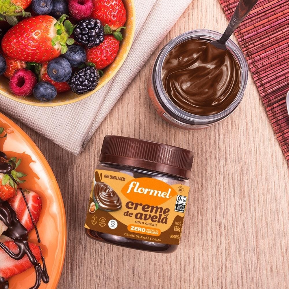 Detalhes do Creme De Avelã Com Cacau, Zero Açúcar Flormel- 150g