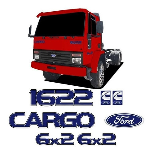 Kit Adesivos Cargo 1622 Cummins 6x2 Emblemas Caminhão Ford