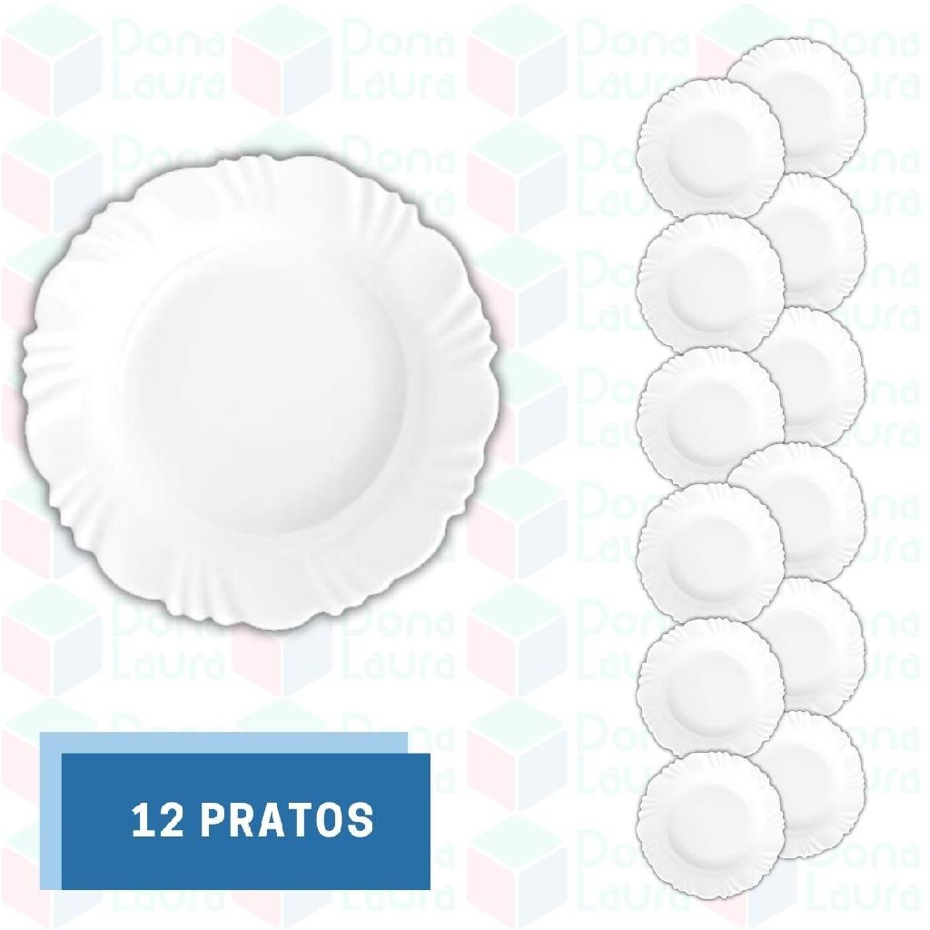12 Prato Pétala Raso 25,5CM Refeição Chic Luxo Jantar Mesa