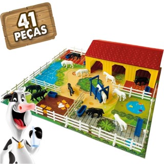 Mini Fazenda De Brinquedo Minha Fazendinha Com Animais Cavalos Vacas Cenario Playset Divertido - Nig Brinquedos em Oferta na Shopee