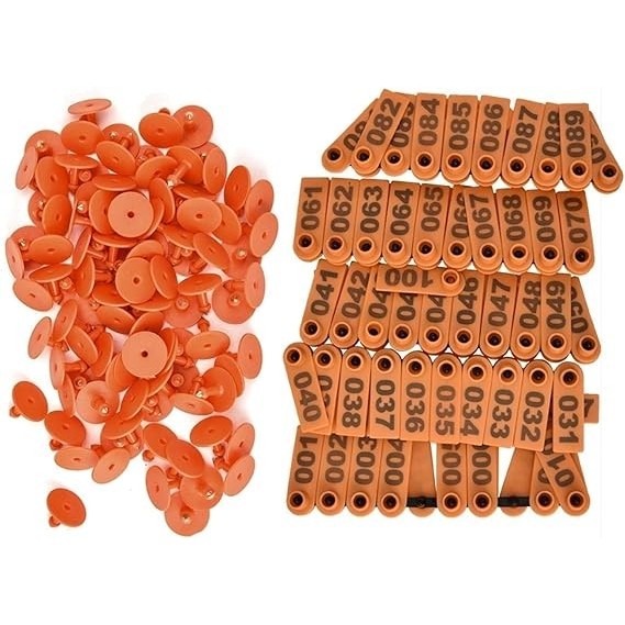 100 Brincos P/ Identificacao Bovinos Suinos Ovinos 001 A 100 em Oferta na Shopee