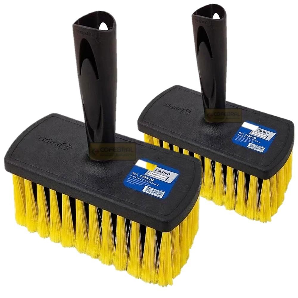 Kit 2 Broxa Retangular Para Pintura Rústica Pedreiro Tradicional Escova Média 17x7,5cm 1199-02 Tigre