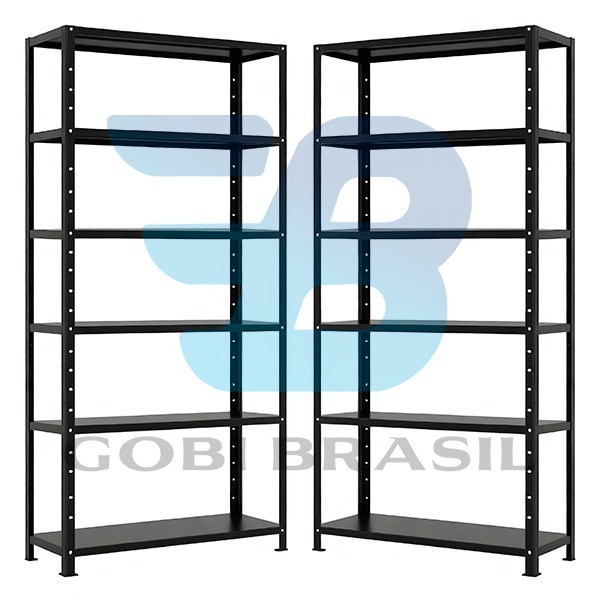 Estante / Armario De Aço 90cm 6 Bandejas Galvanizada Preto Suporta 180kg em Oferta na Shopee