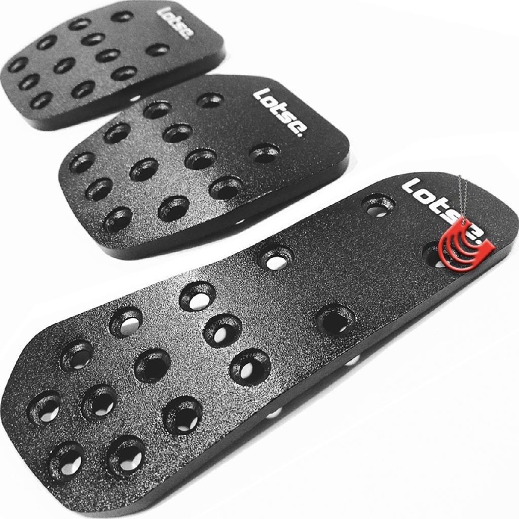Kit Jogo De Pedaleira Esportiva Sport Tunning Preta Universal em Alumínio Pedais Lotse Hard HAR-PR