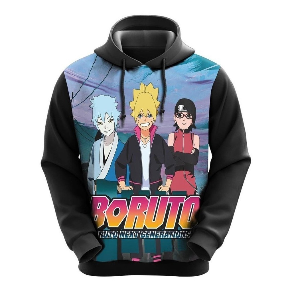 Blusa Moletom Full Sublimado Boruto Naruto Next Generations