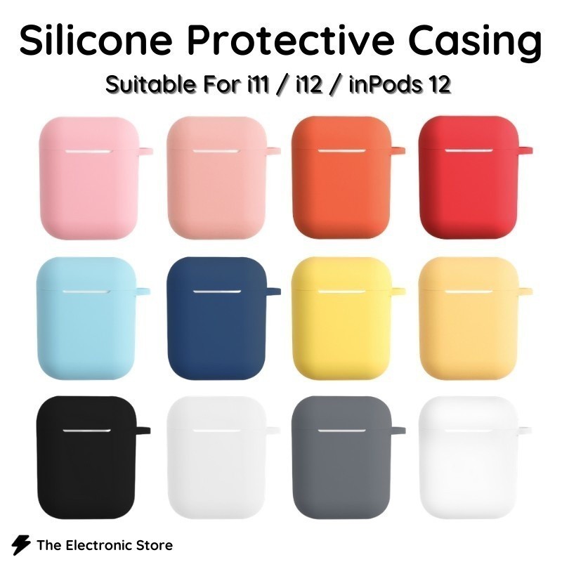 Protetor de Silicone Macio Orelha Colorido Para TWS i11 i12 inPods12 fone de ouvido