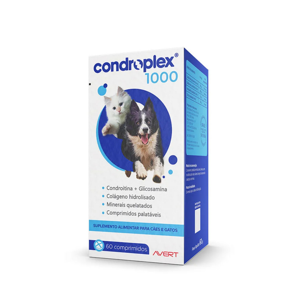 Condroplex 1000 Suplemento Cães/gatos Avert 60 Comprimidos