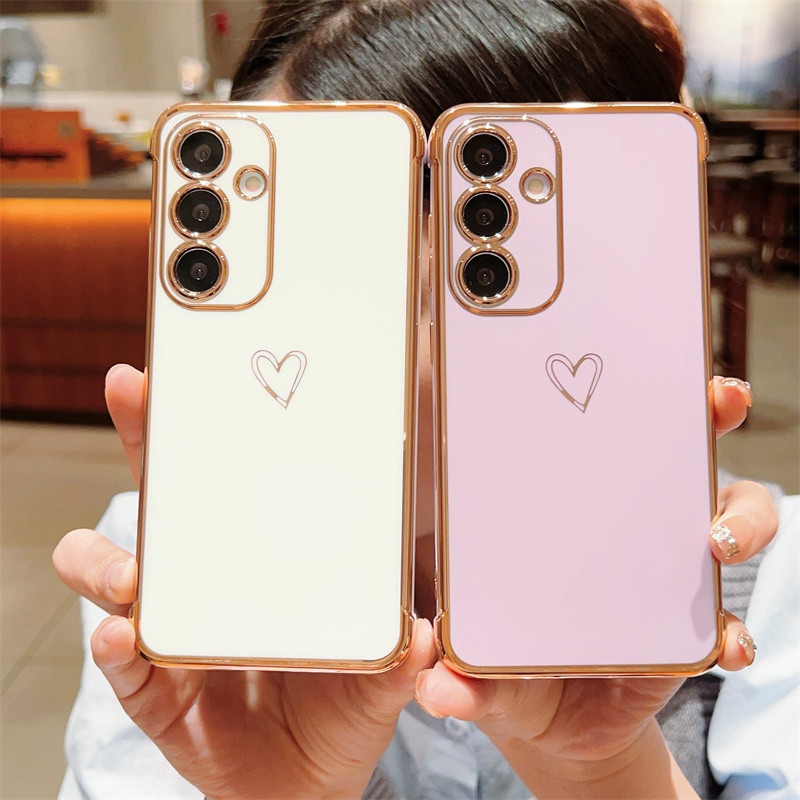 Capa Macia À Prova De Choque TPU Para Samsung A55 A35 A24 A25 A15 A14 A13 A54 A53 A34 A23 Revestimento Cardíaco De Luxo