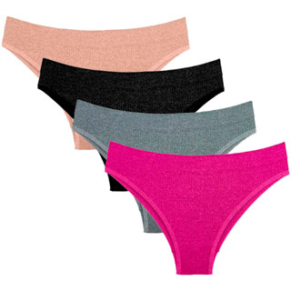 Kit 4 Calcinhas Biquini Sem Costura Adulto Feminino DelRio