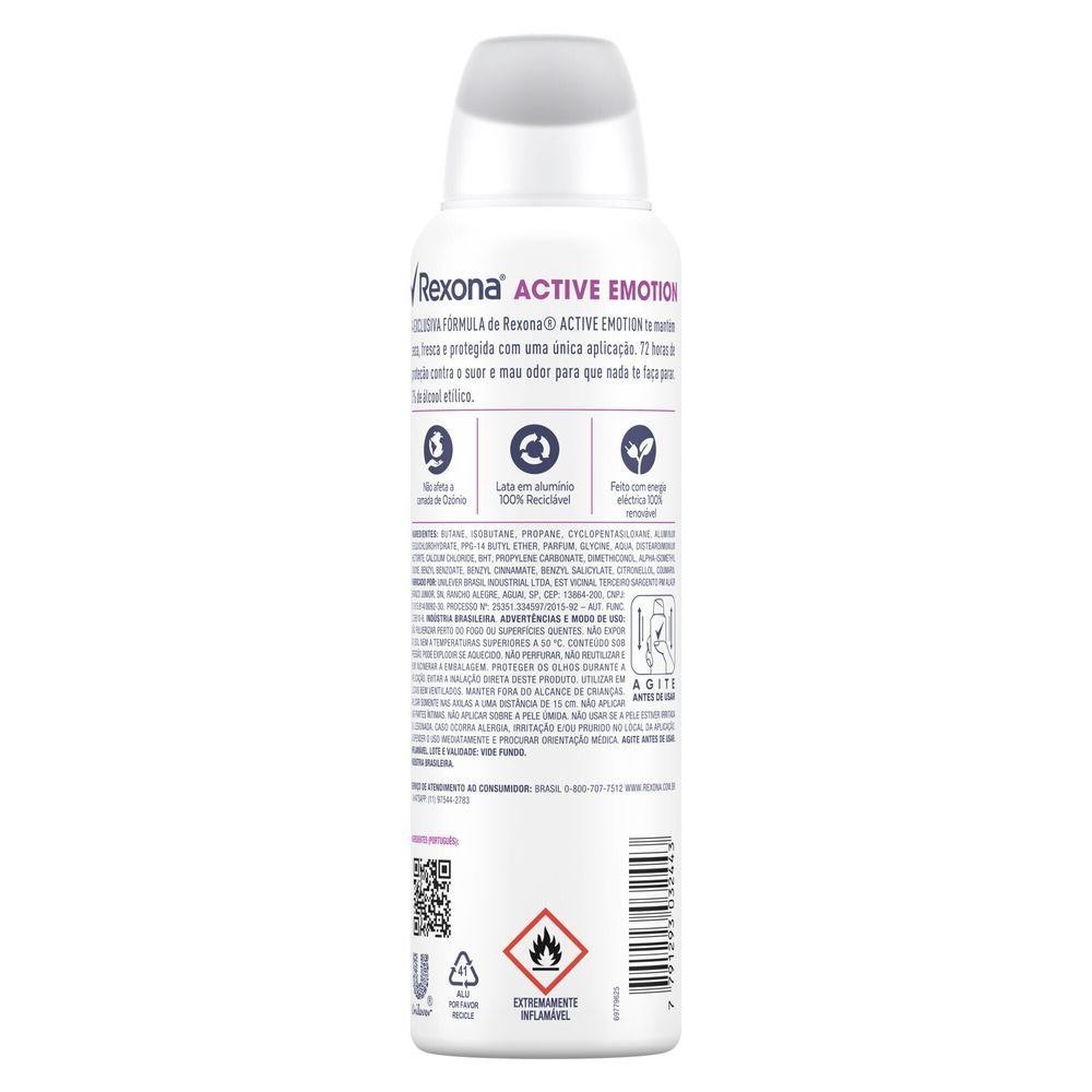 Detalhes do Desodorante Antitranspirante Rexona Feminino Active Emotion 150ml