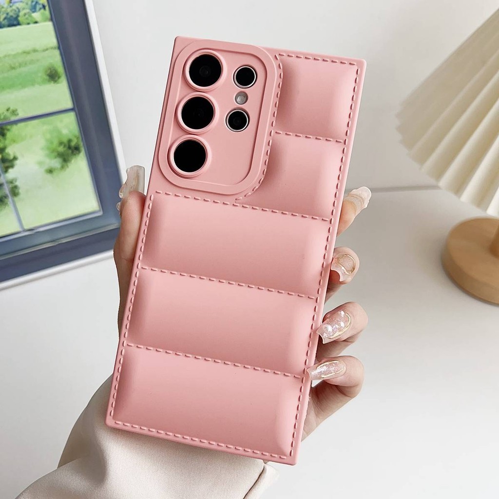 Para Samsung Case Down Jacket Capa Protetora De TPU Macio Galaxy A13 A14 A23 A24 A25 A32 A33 A34 A50 A51 A52 A53 A54 A71
