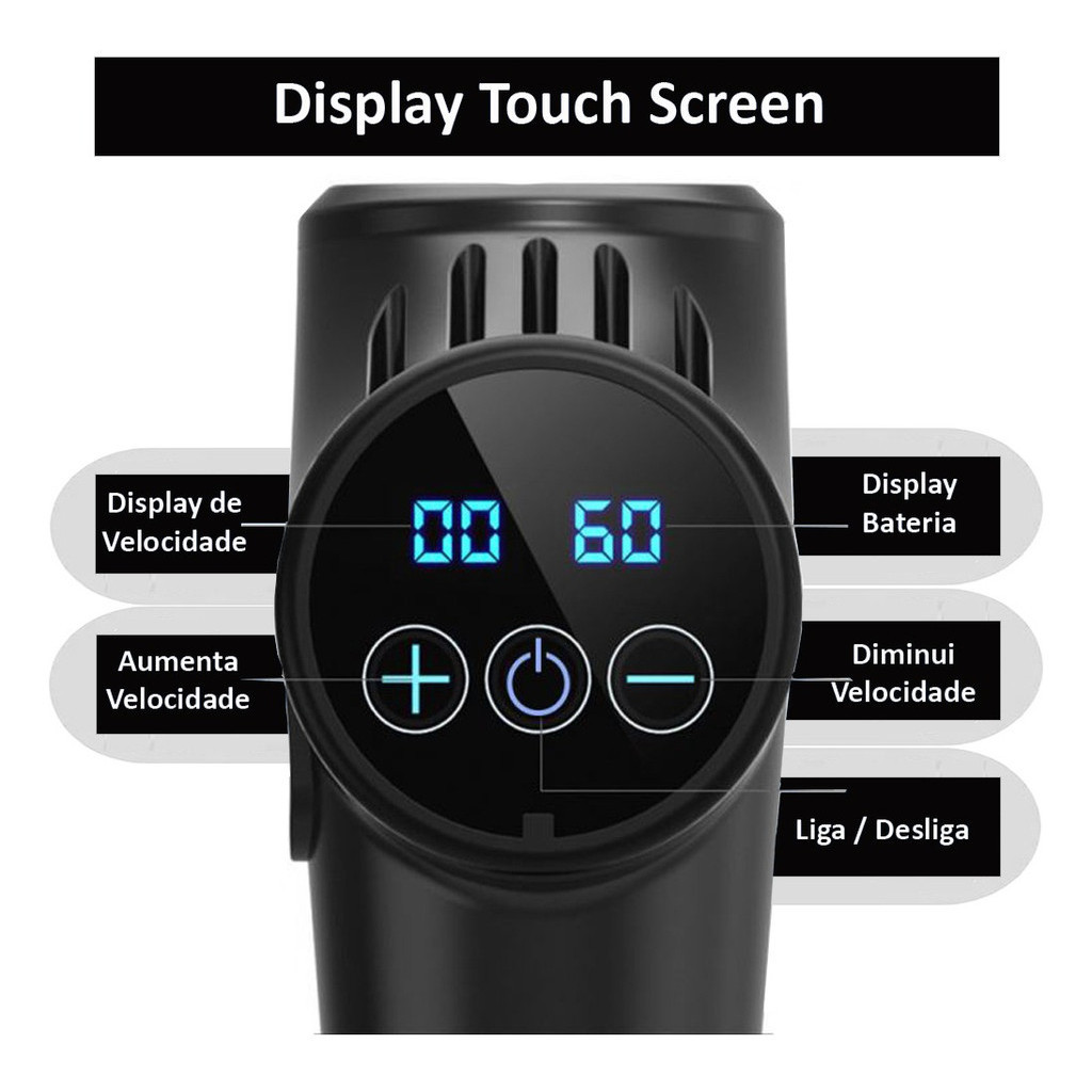 Portátil Profissional Massageador Elétrico Alta Frequência Muscular Pistola Massagem Gun