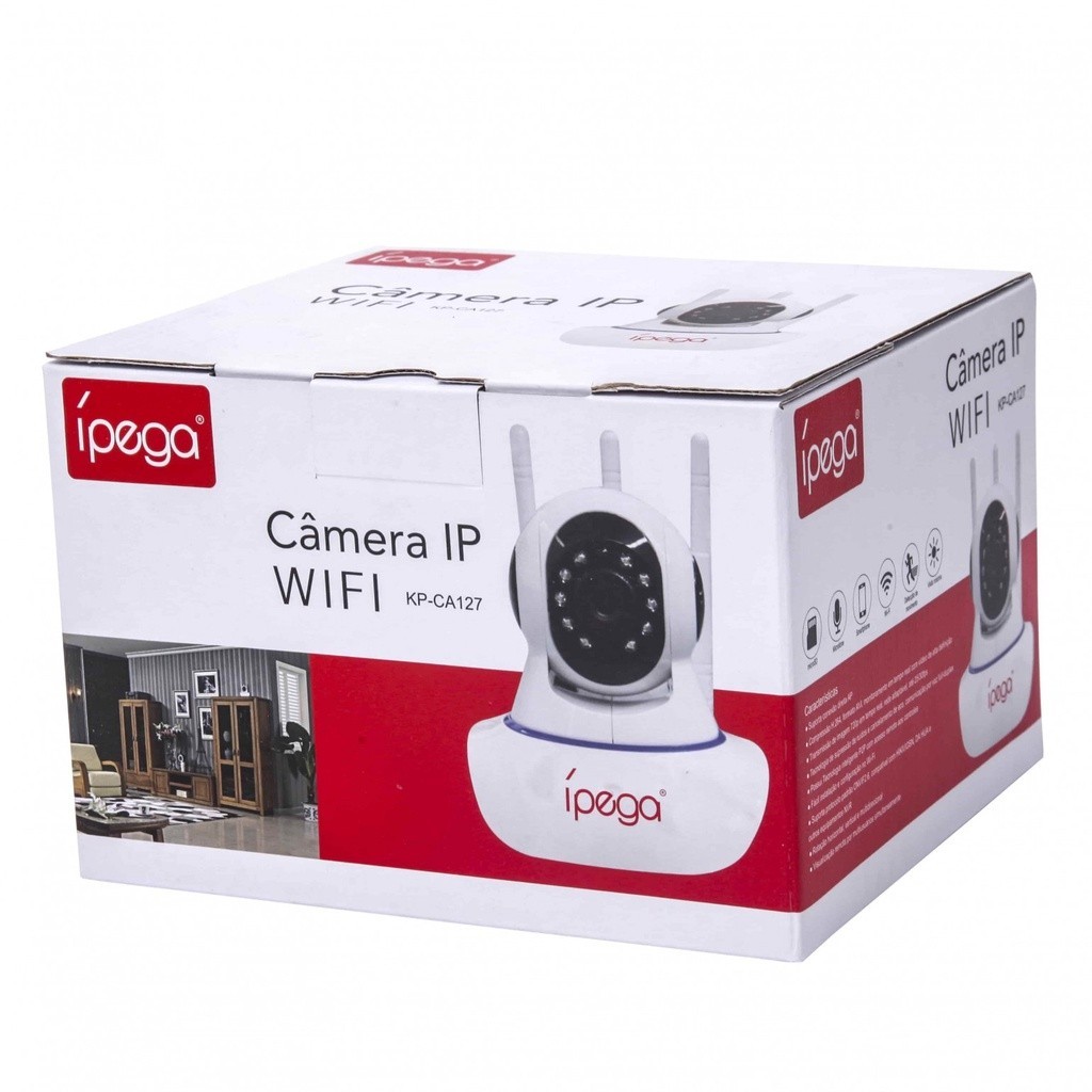 Camera Ip Wireless Sem Fio 3 Antenas Ípega Kp-ca127 APP CARECAM