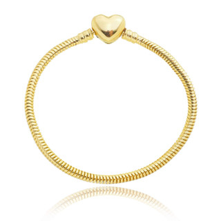 Pulseira Para Berloque Fecho Coração Banhado a Ouro 18k em Oferta na Shopee