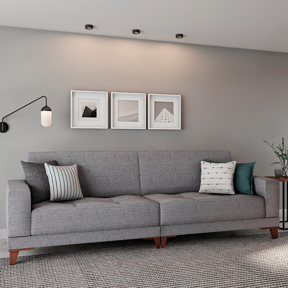 Sofá Londres 4 Lugares Linho Cinza 280 cm em Oferta na Shopee