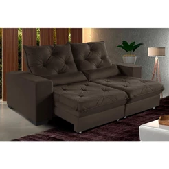 Sofá Retrátil e Reclinável 3,10m Suede Isis