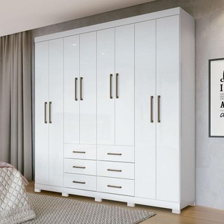 Guarda Roupa Casal 8 Portas Liverpool Santos Andirá Branco