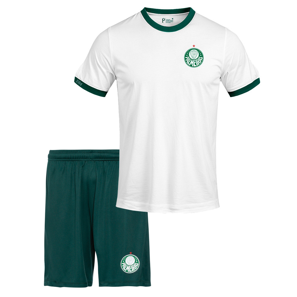 Kit Palmeiras Camisa e Shorts Infantil 1914 Branco - Sports & Outdoors