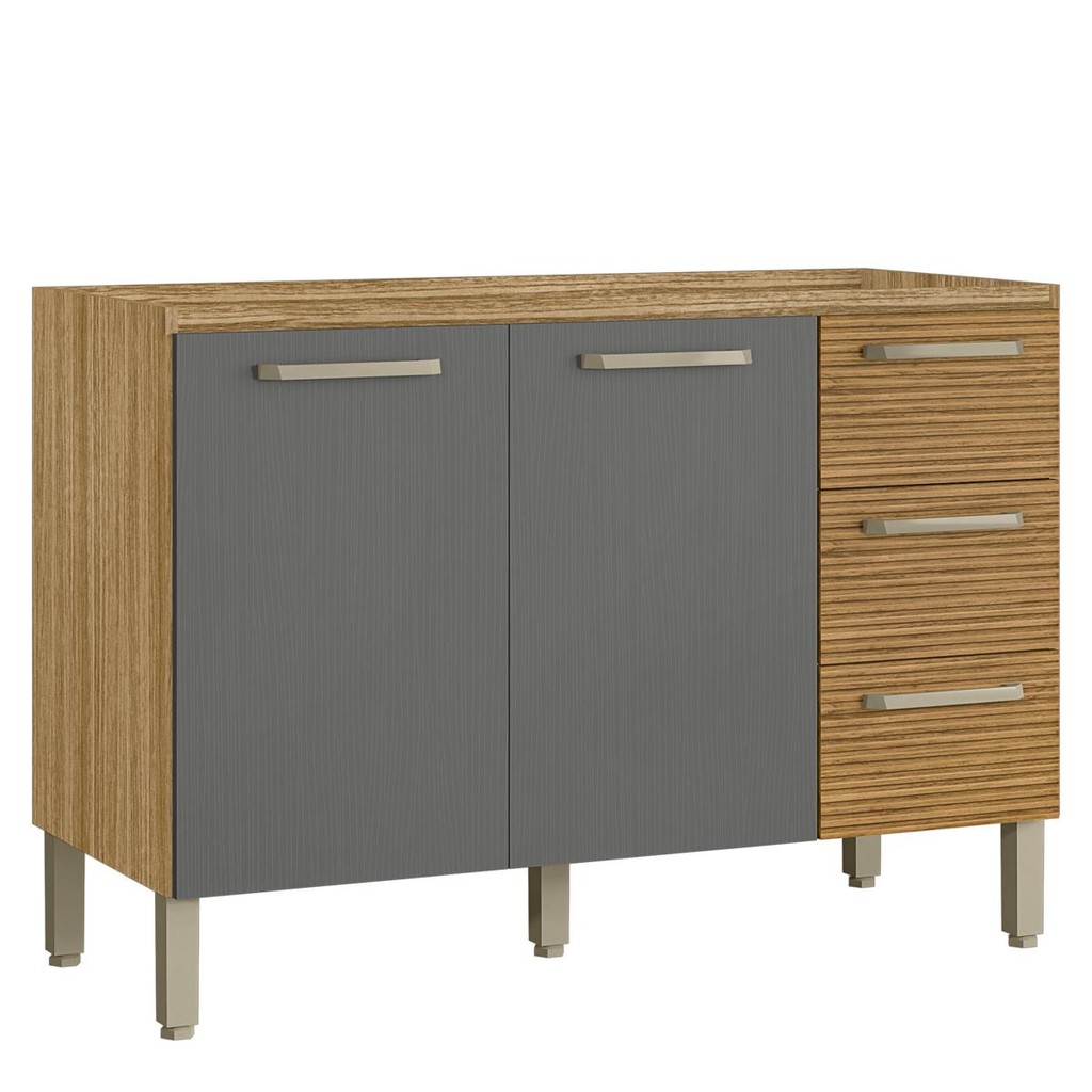 Balcão Gabinete de Pia 120 cm Sem Tampo Ametista Kits Paraná em Oferta na Shopee