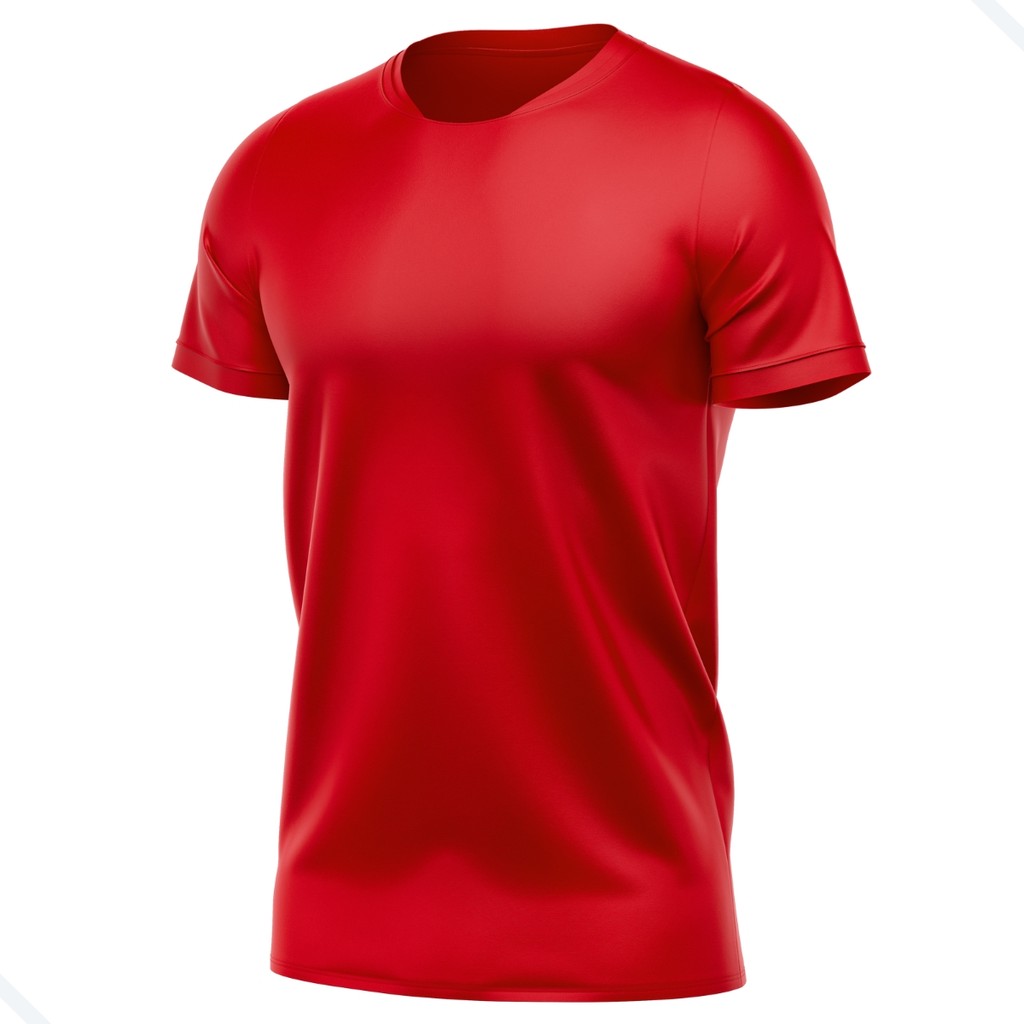 Camiseta Poliéster DryFit Masculina Lisa Academia Corrida Casual Esportes Confortável Vermelha