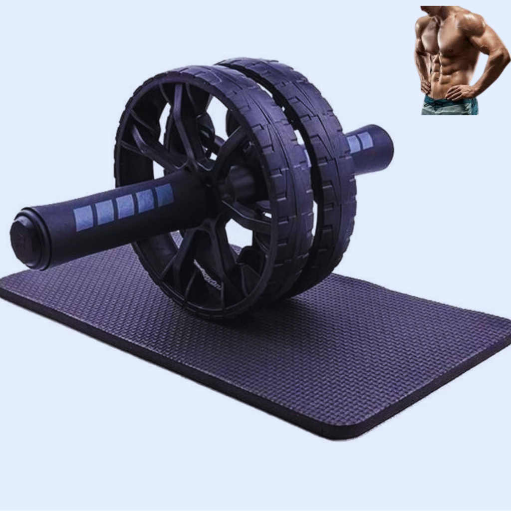 PROMOÇÃO Roda Abdominal Dupla Pilates Exercício Fitness Portátil Durável Treino Condicionamento Físico rodinha exercício