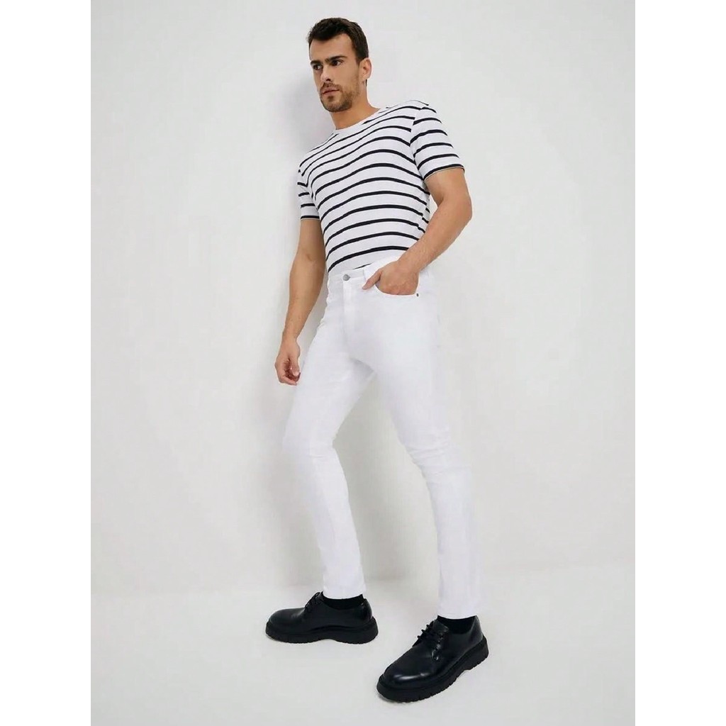 Calça Básica Masculina Skinny Em Sarja Com Elastano - HERING