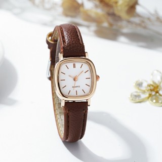Relógio Feminino De Rosto Quadrado Com Mostrador Pequeno E Pulseira De Couro Para Todos Os...