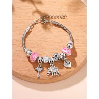 Bola de Cores Coração Amoroso Elefante Adorável Pulseira de Moda para Mulheres Decoração D...
