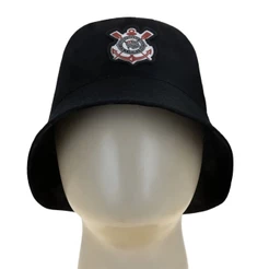 Chapéu Supercap Corinthians Bucket Hat Bordado Preto