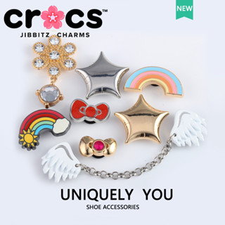 Metal jibbitz crocs Sapato Buckle Gem Arco-Íris Arco-Íris Arco-Íris de Alta Qualidade Sapatos de Liga Botão de Encanto Acessório
