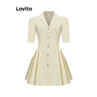 Lovito Vestido Plissado Elegante Com Estrutura Simples Para Mulheres LNL36119 (Multicolorido)