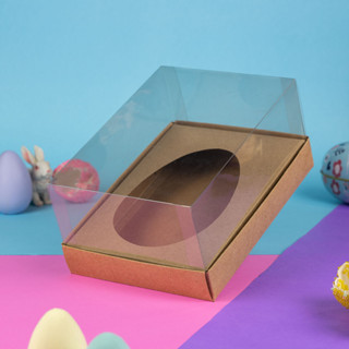 10 Caixas para 1 Ovo de Colher 500g - Tampa Alta 10cm - Kraft em Oferta na Shopee