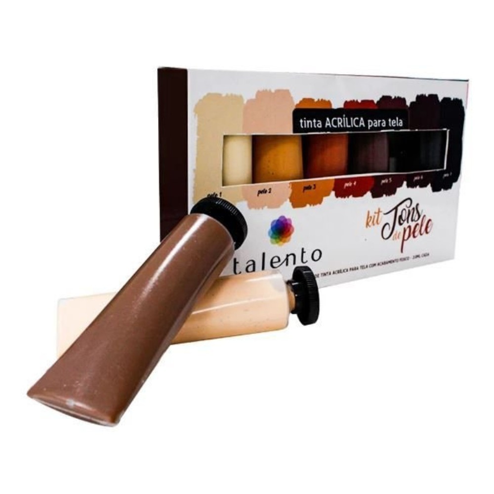 Kit Tinta Acrilica Talento Tons de Pele Com 7 Cores Com 20ml em Oferta na Shopee