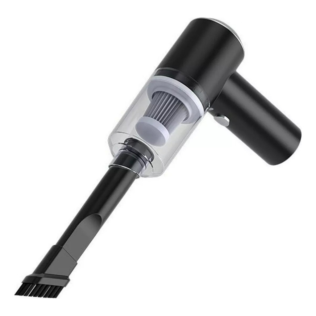 Aspirador Soprador 2em1 Portátil Automotivo Recarregável Cor Preto 110V/220V