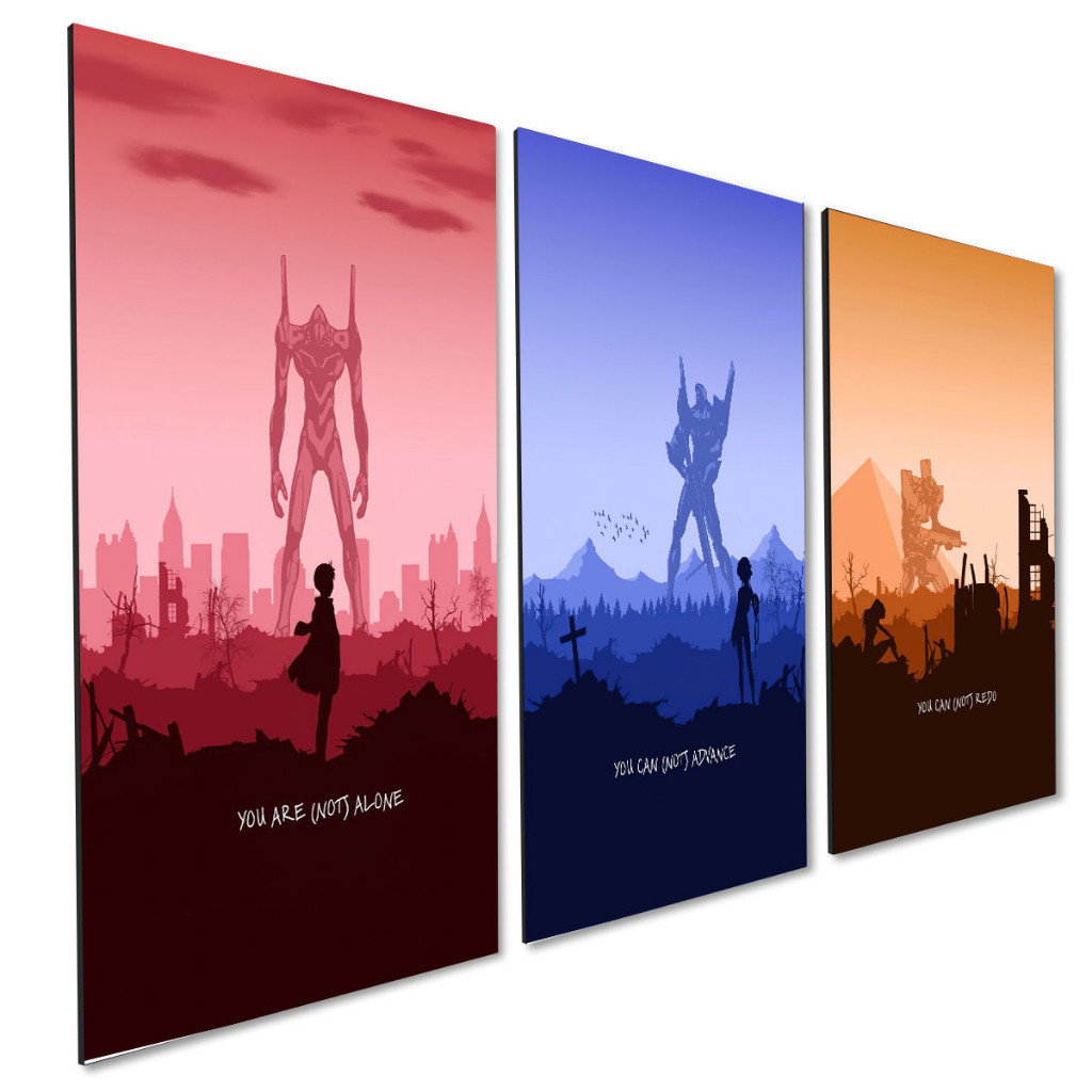 Kit 3 Quadros Anime Neon Genesis Evangelion Minimalista Casa em Oferta na Shopee